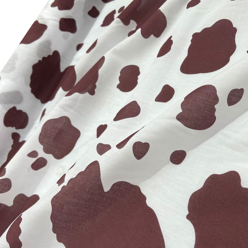 Animal Prints Polycotton Fabric Brown Cow 3