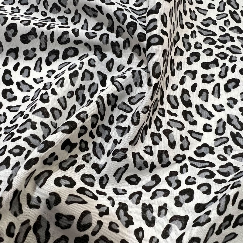 Animal Prints Polycotton Fabric Snow Leopard 3