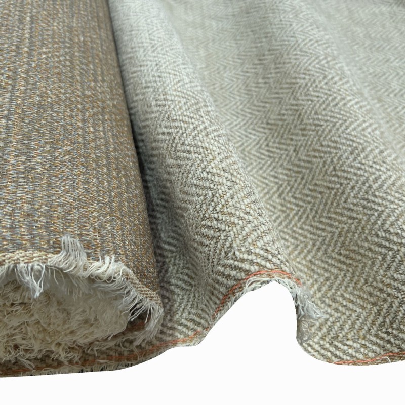 Clearance Striped Upholstery Oat Chevron 1