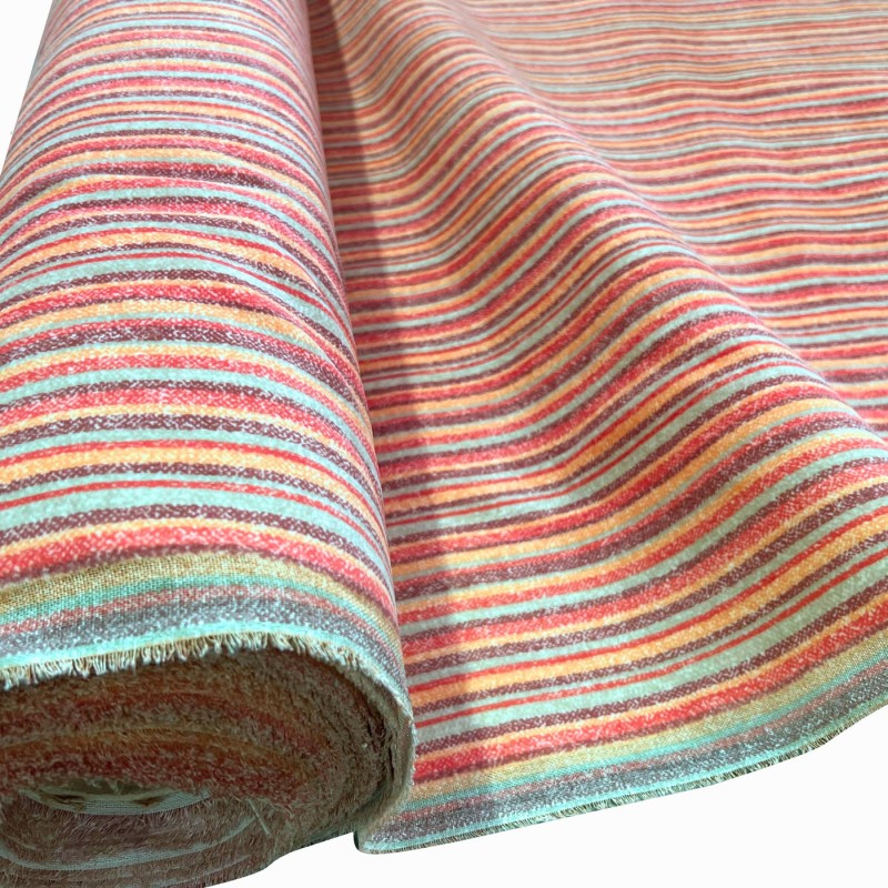 Clearance Striped Upholstery Peach Stripe1