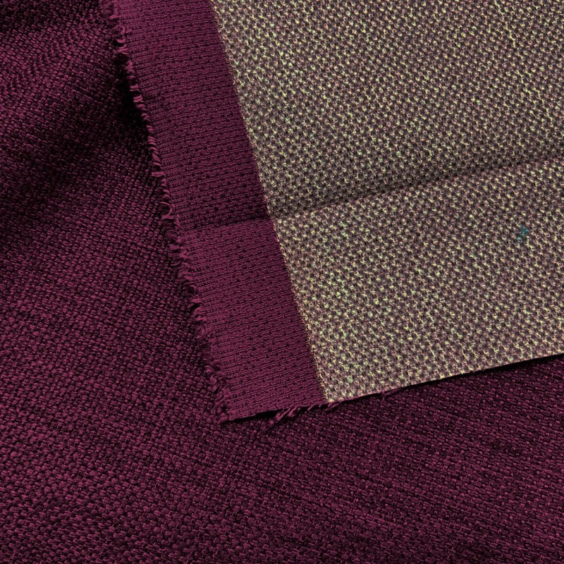 Clearance Polycotton Upholstery  Small Weave Plum 3