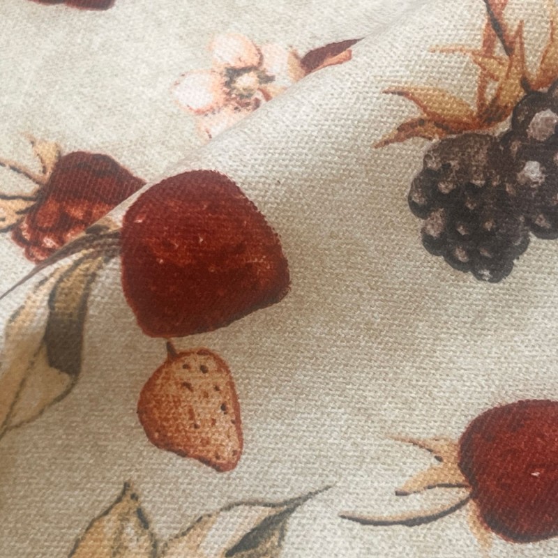 To Clear!  100% Cotton Curtain Fabric Summer Berries 3