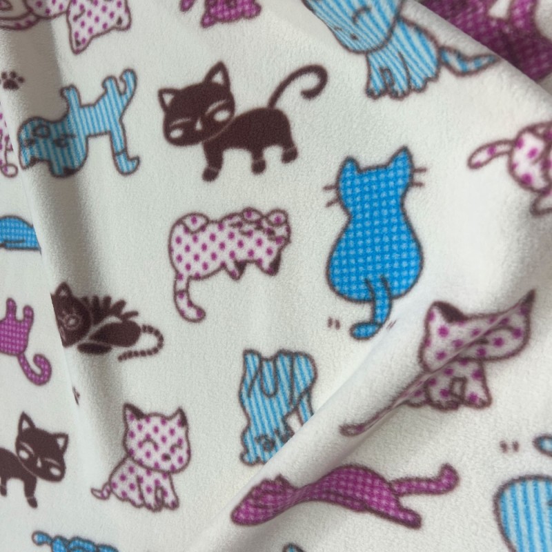 Printed Fleece Green Cats 3