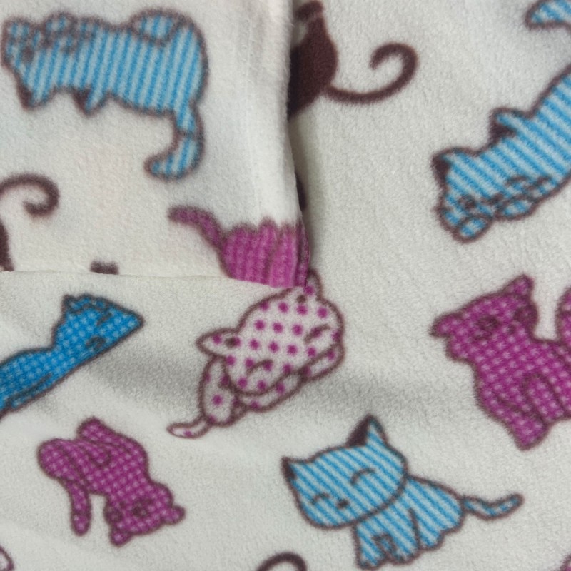 Printed Fleece Green Cats 4