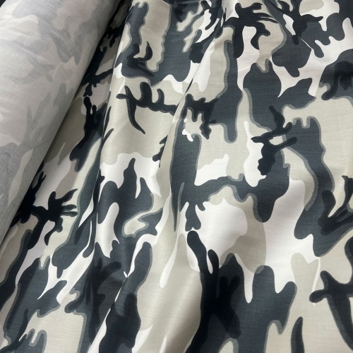 Poly Cotton Drill Camouflage Fabric Grey 2