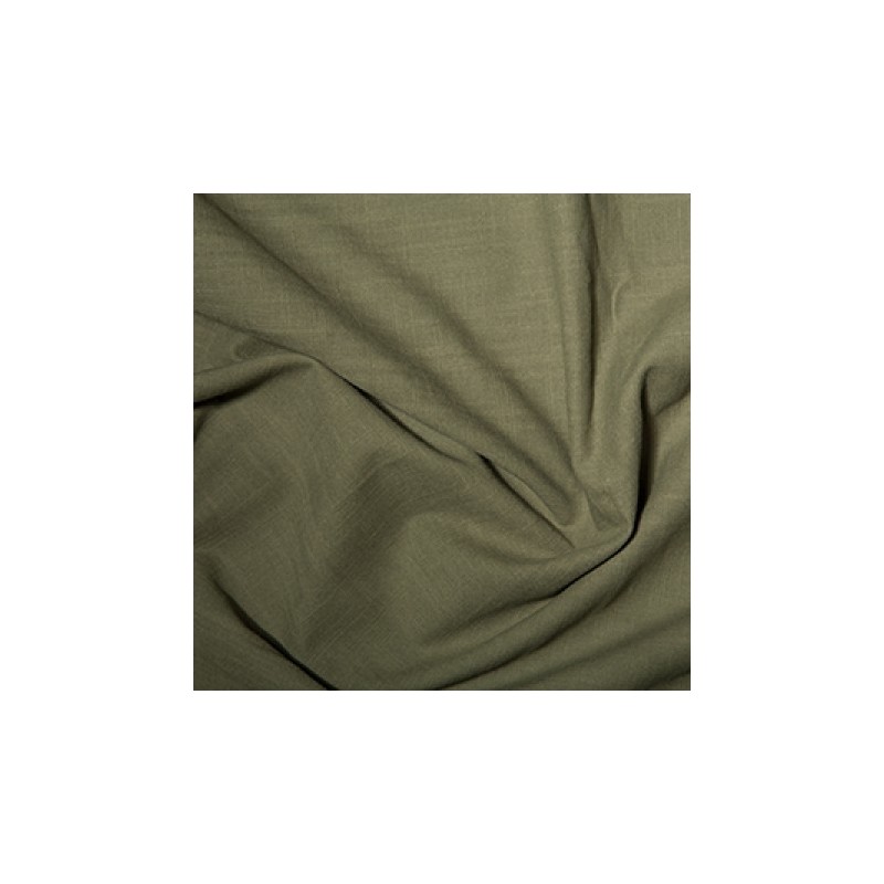 Washed Linen-Look Cotton Khaki