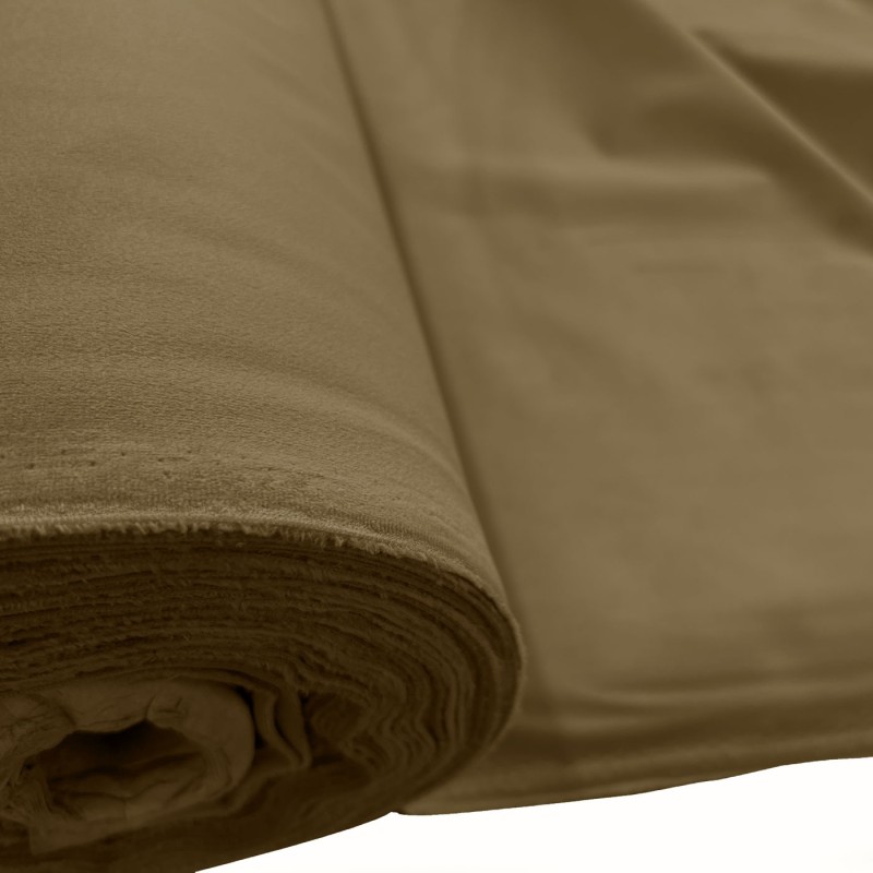 Clearance Polycotton Upholstery Velvet Tan 1