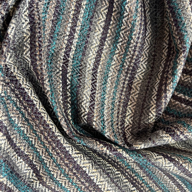 Clearance Striped Upholstery Turquoise Mix4