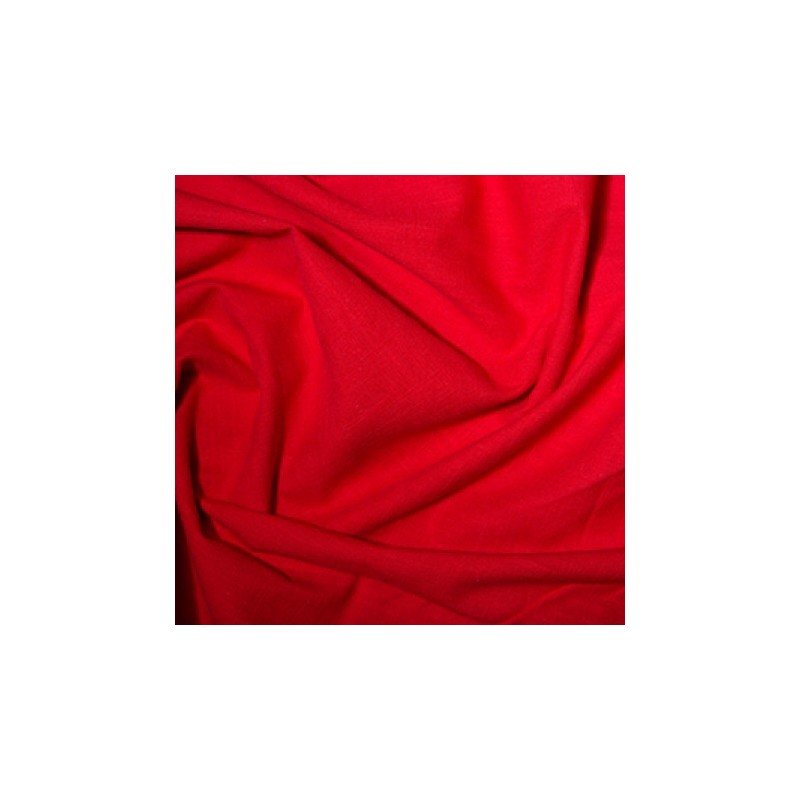 Washed Linen-Look Cotton Red