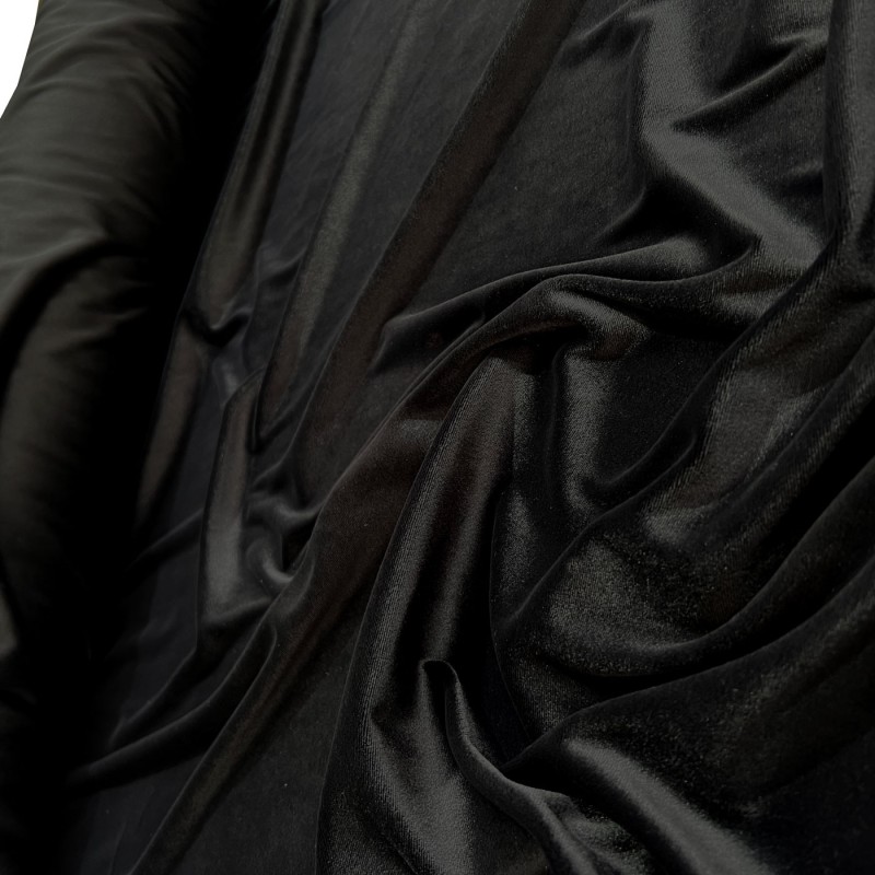 Velvet Velour Fabric Black 4