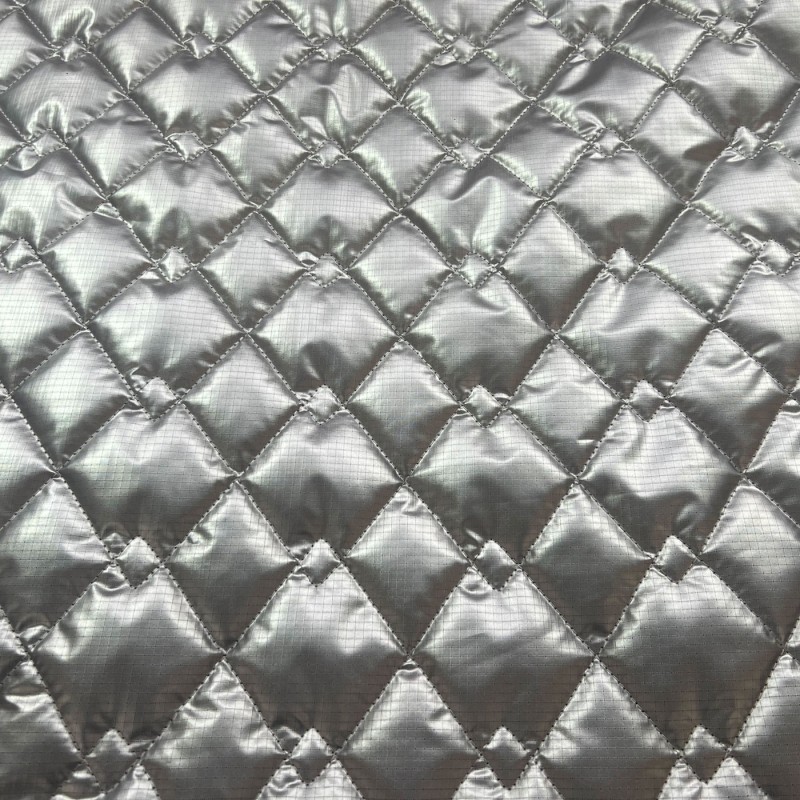 Qulted Metallic Quilted Ripstop Fabric2