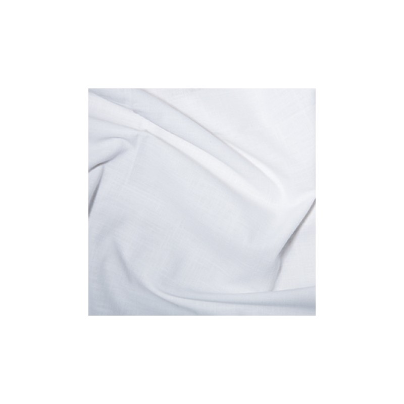 Washed Linen-Look Cotton White