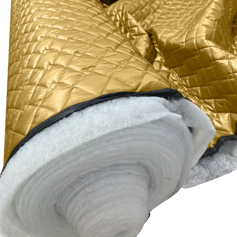 Qulted Metallic Quilted Ripstop Fabric Gold 1