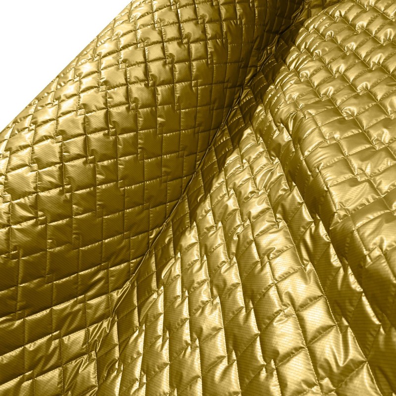 Qulted Metallic Quilted Ripstop Fabric Gold 2