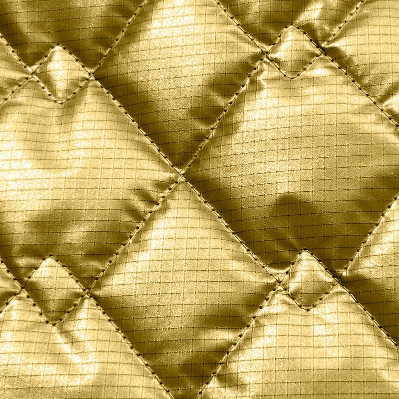 Qulted Metallic Quilted Ripstop Fabric Gold 3