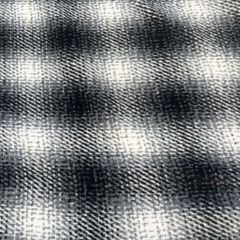 Wool Feel Blanket Fabric Black Check1