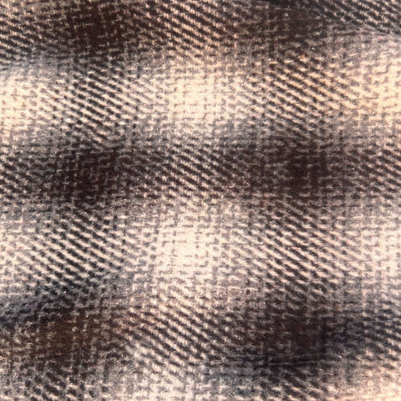 Wool Feel Blanket Fabric Brown Check 2