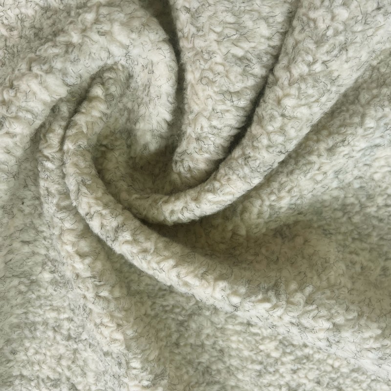 Sherpa Fleece Fabric SPECIAL OFFER Cream Grey Fleck 1