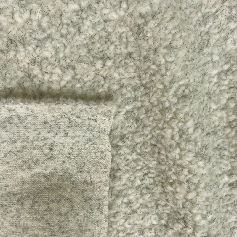 Sherpa Fleece Fabric SPECIAL OFFER Cream Grey Fleck 2