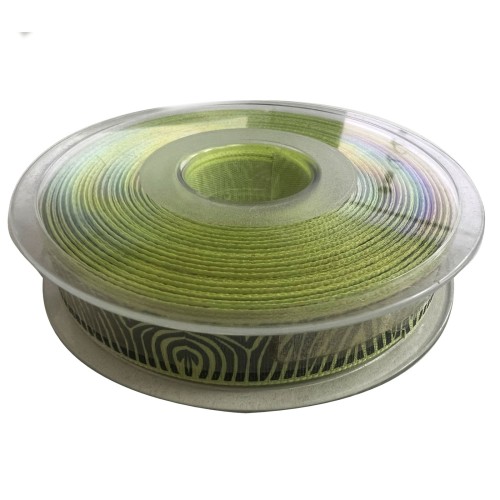 Printed Satin Ribbon Lime 1