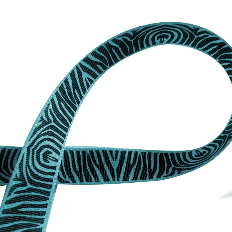 Printed Satin Ribbon Turquoise 3