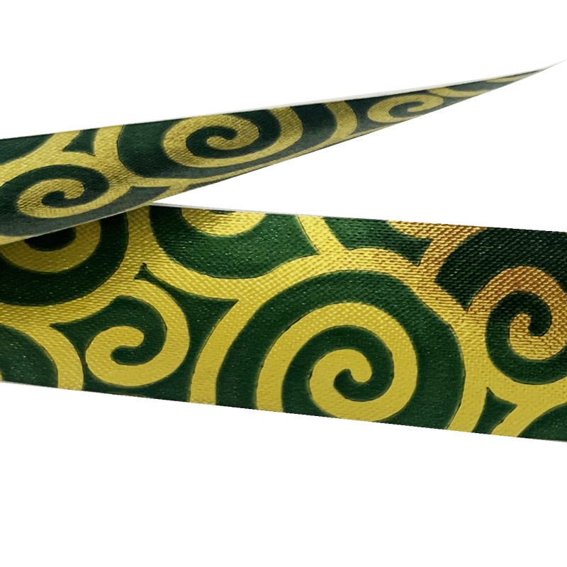 Polyester Ribbon Green Swirl 3