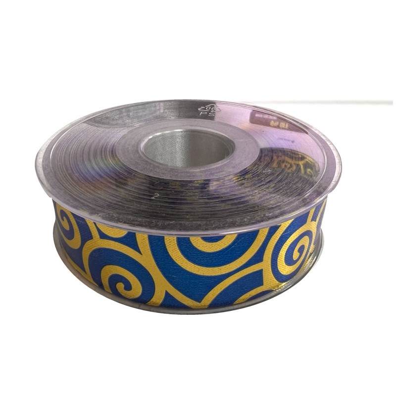 Polyester Ribbon Blue Swirl 1