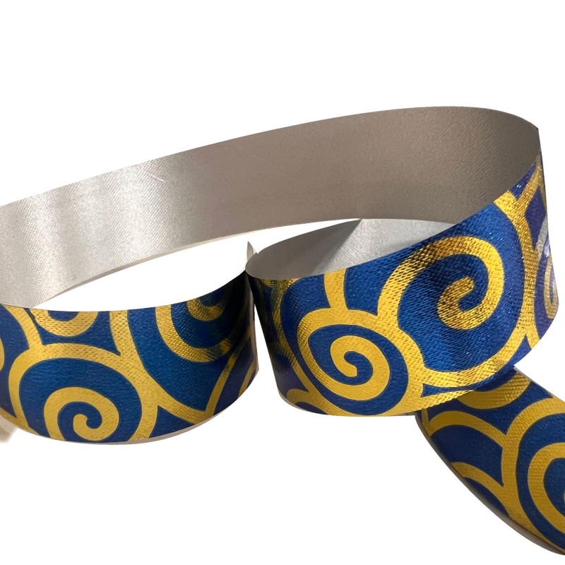 Polyester Ribbon Blue Swirl 2