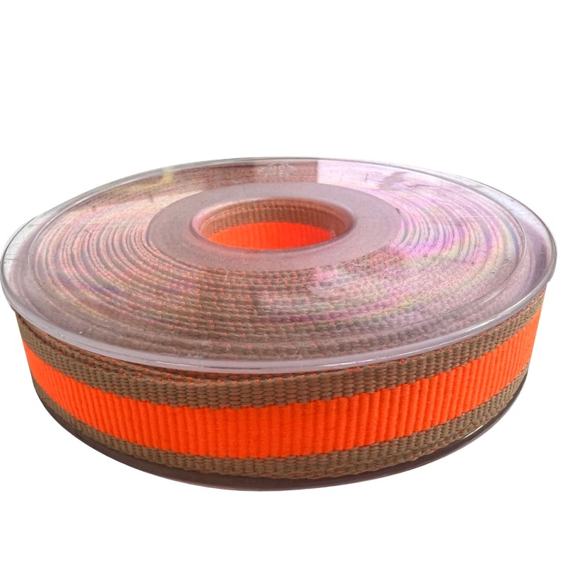 Fluorescent Polyester Ribbon Orange 1