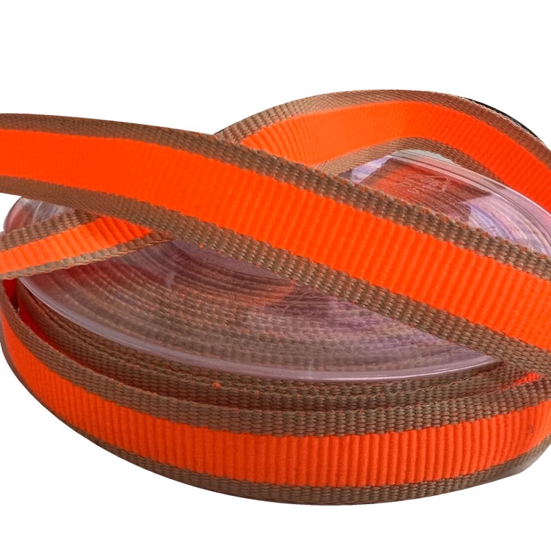 Fluorescent Polyester Ribbon Orange 2