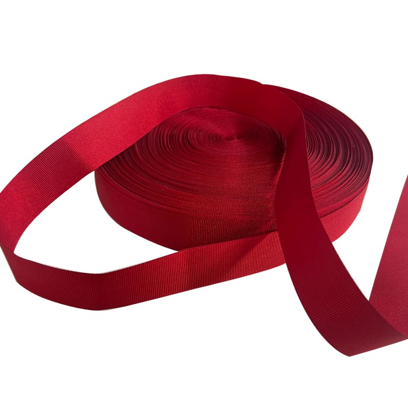 Polyester Ribbon 35 Meter Roll/ Ribbed/Red 2