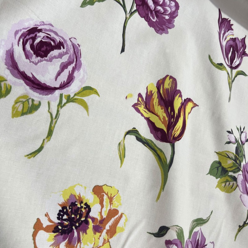 100% Cotton Curtain Fabric To Clear Flower 2