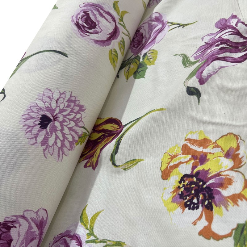 100% Cotton Curtain Fabric To Clear Flower 4