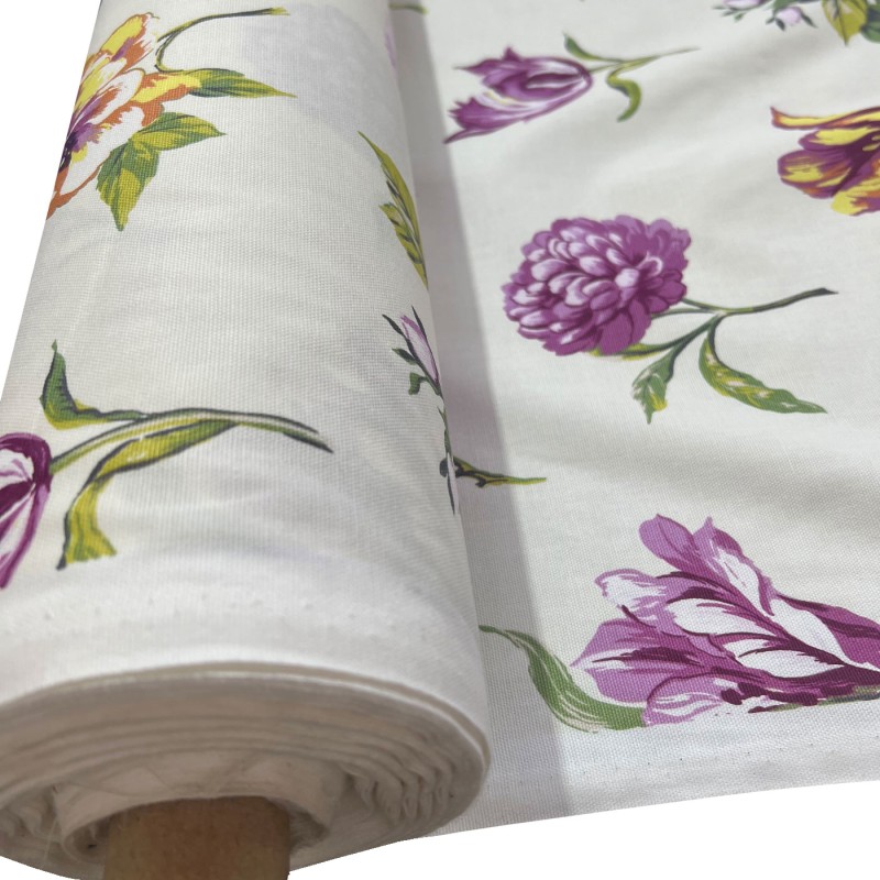 100% Cotton Curtain Fabric To Clear Flower 1