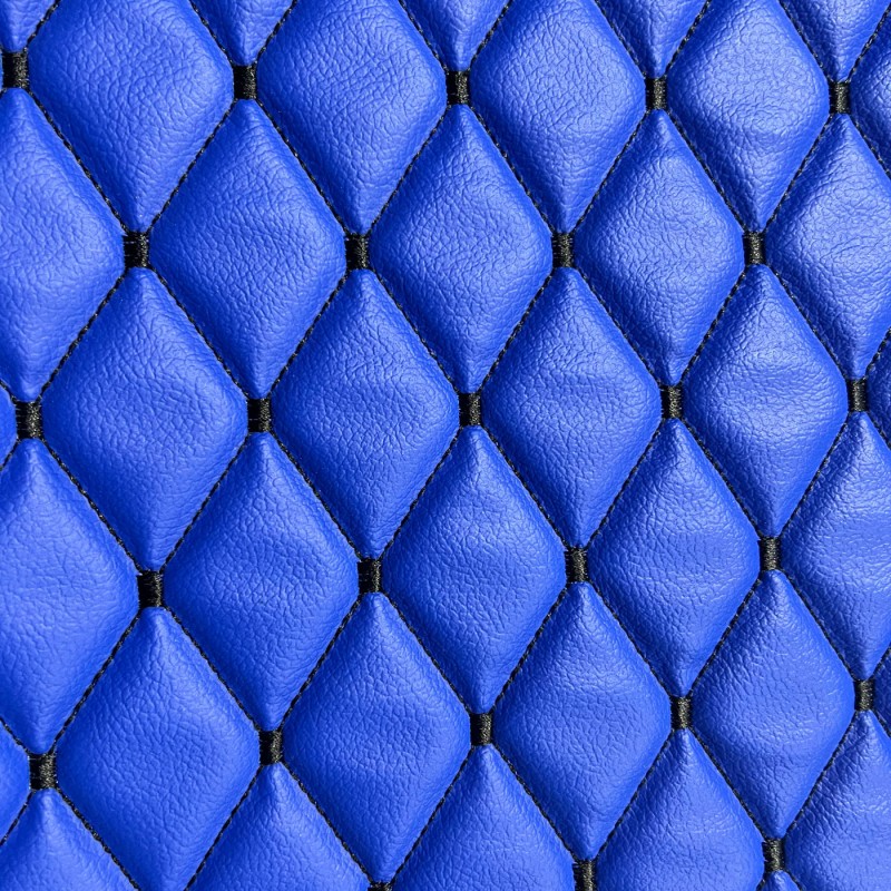 Quilted Leatherette  Royal Black Stitch 2