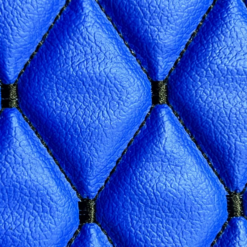 Quilted Leatherette  Royal Black Stitch 3