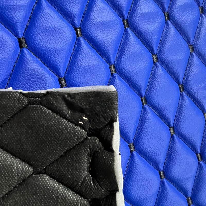 Quilted Leatherette  Royal Black Stitch 5