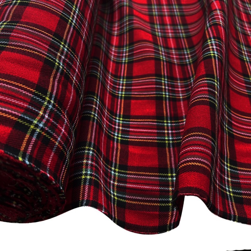 Viscose Tartan Fabric Red1