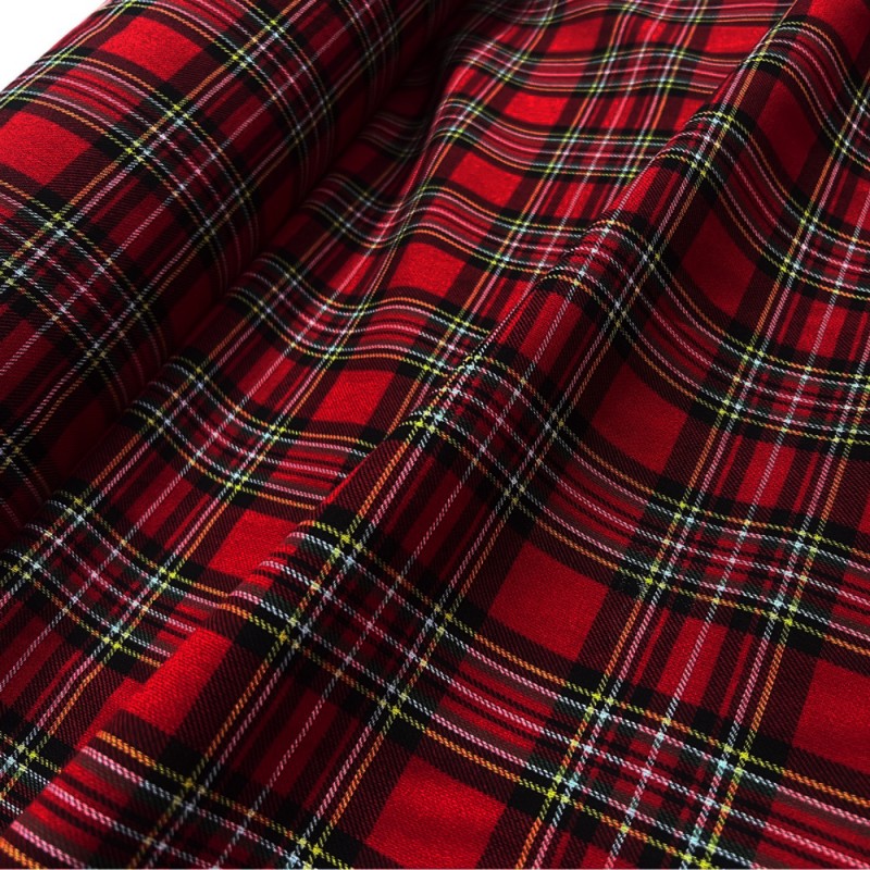 Viscose Tartan Fabric Red2