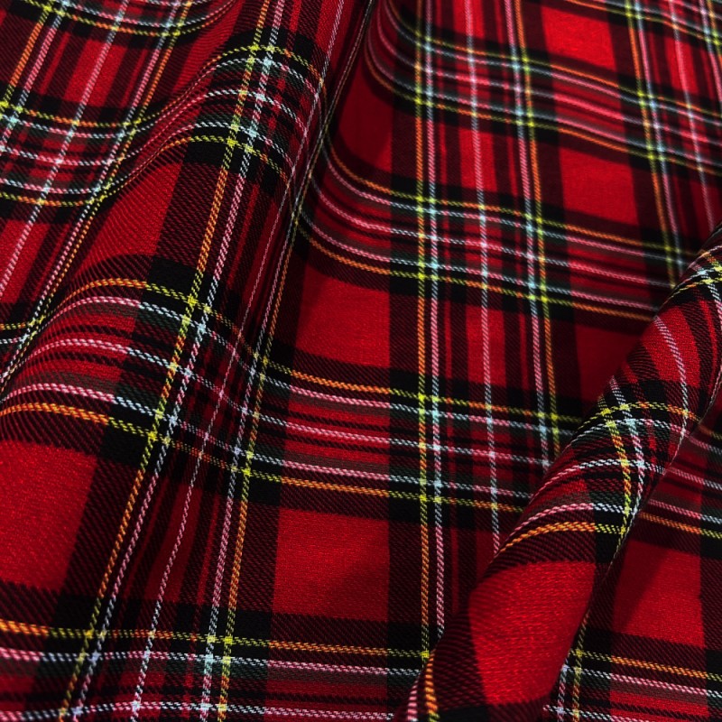 Viscose Tartan Fabric Red3