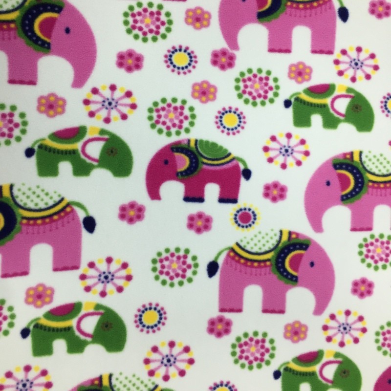 Fleece Fabric Animal Prints Elephants