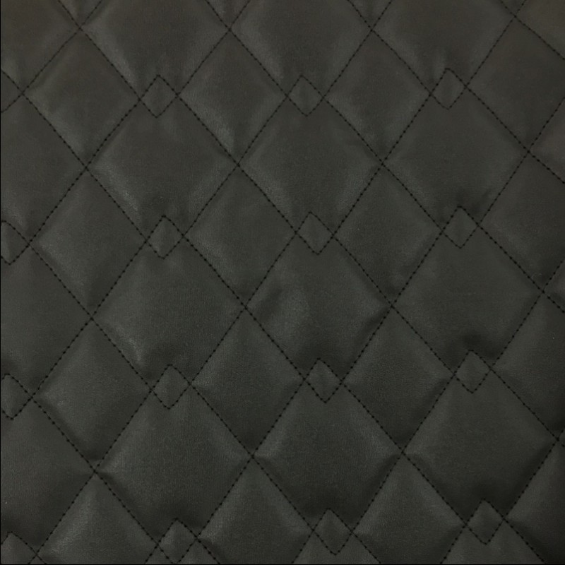 Quilted Fabric Waxed Cotton Canvas Dark Brown