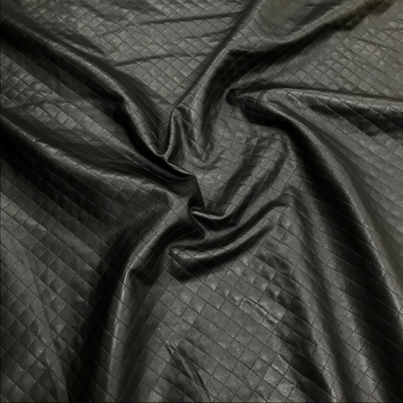 Quilted Fabric Leatherette Black