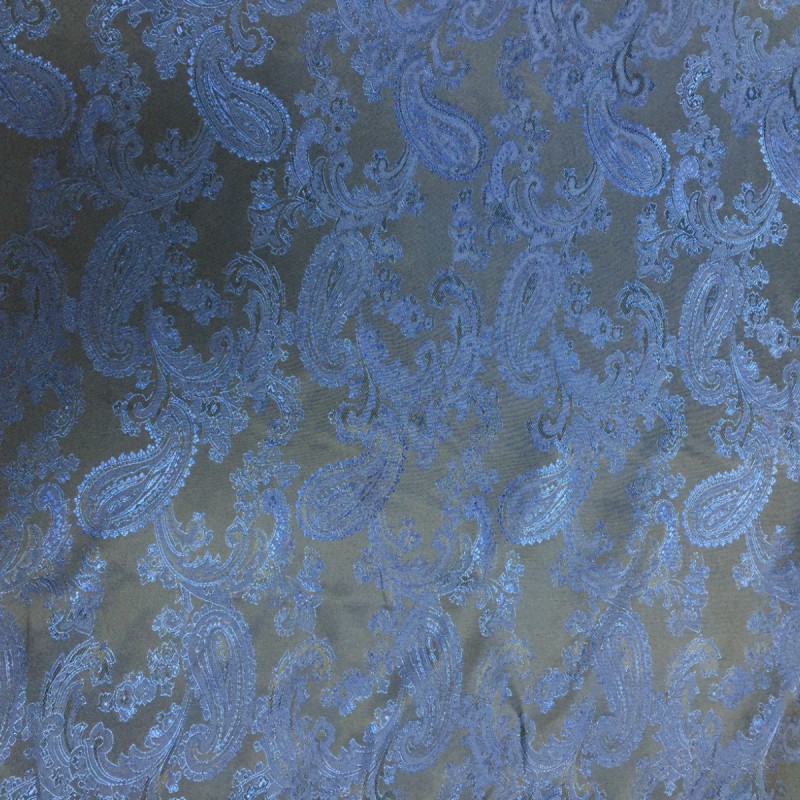 Paisley Jacquard Lining Fabric Blue 9