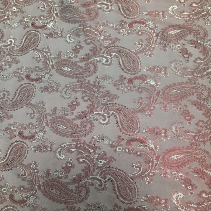 Paisley Jacquard Lining Fabric Dusky Red 12 