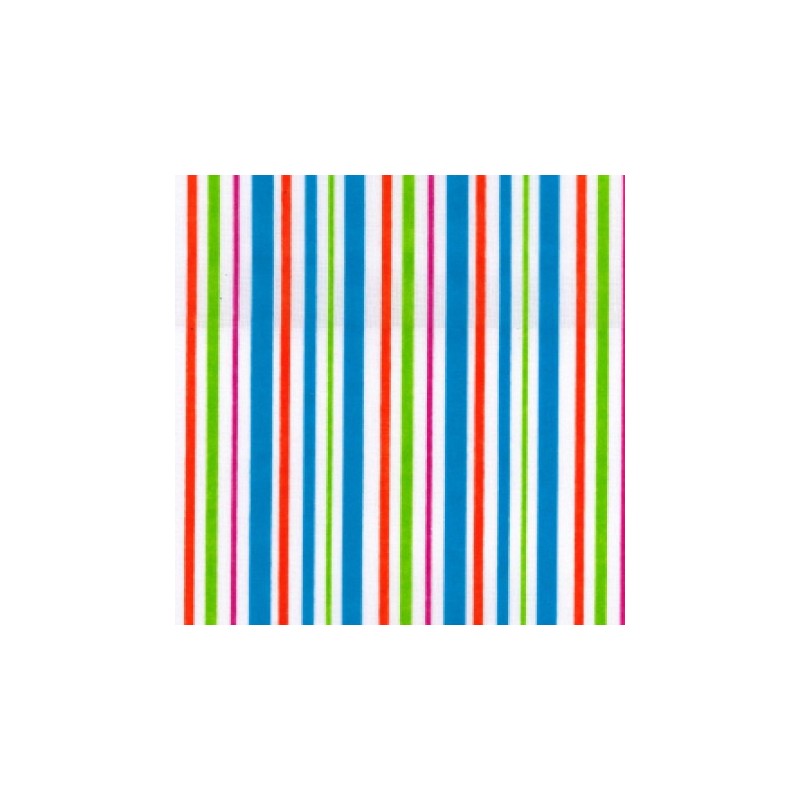 Polycotton print – Stripes Turq