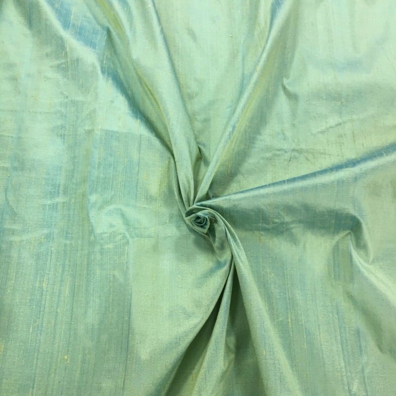 Silk Dupion Fabric Turq Green