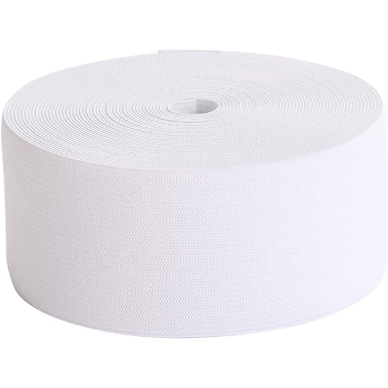 Woven Elastic 75mm White