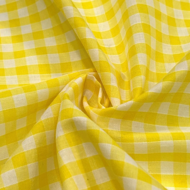 Gigham Corded Polycotton quarter inch Yellow