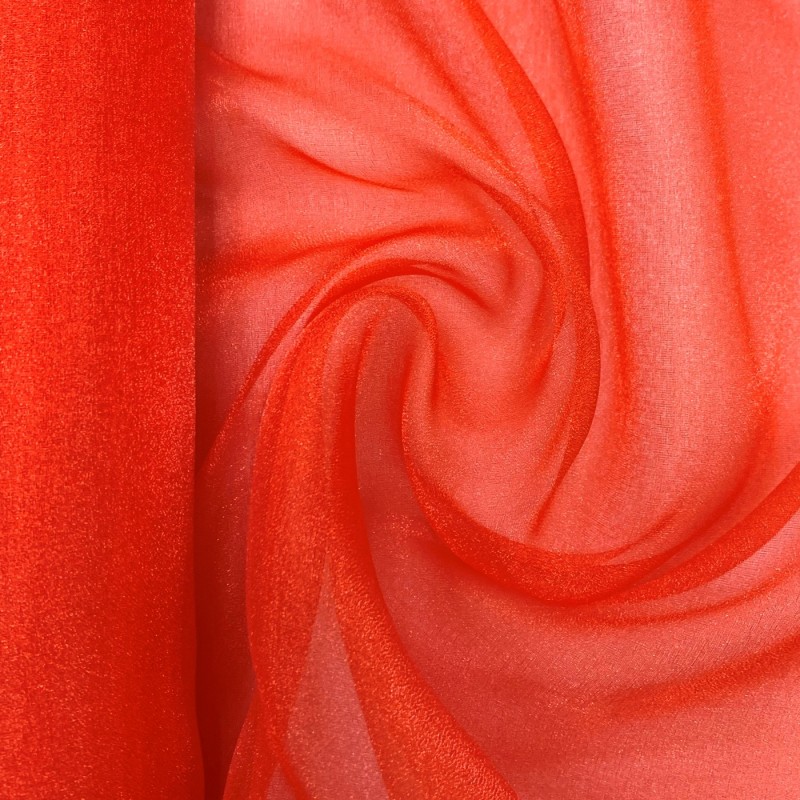 Crystal Organza Fabric Red